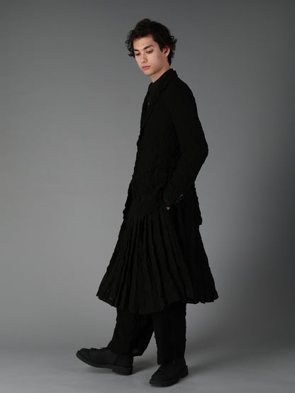 BLACK CHIFFON BACK PLEATS JACKET