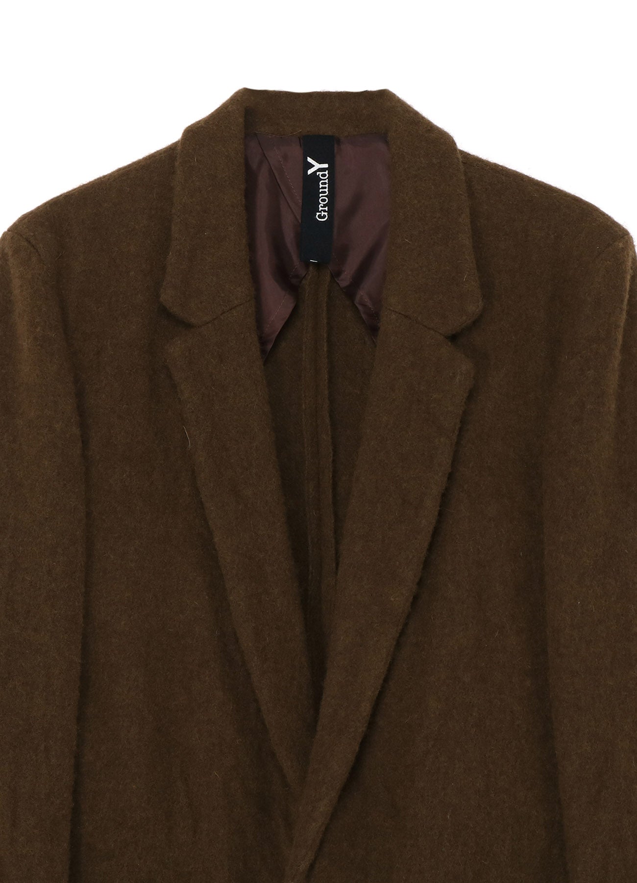 FULLING WOOL SERGE 1 BUTTON LONG JACKET