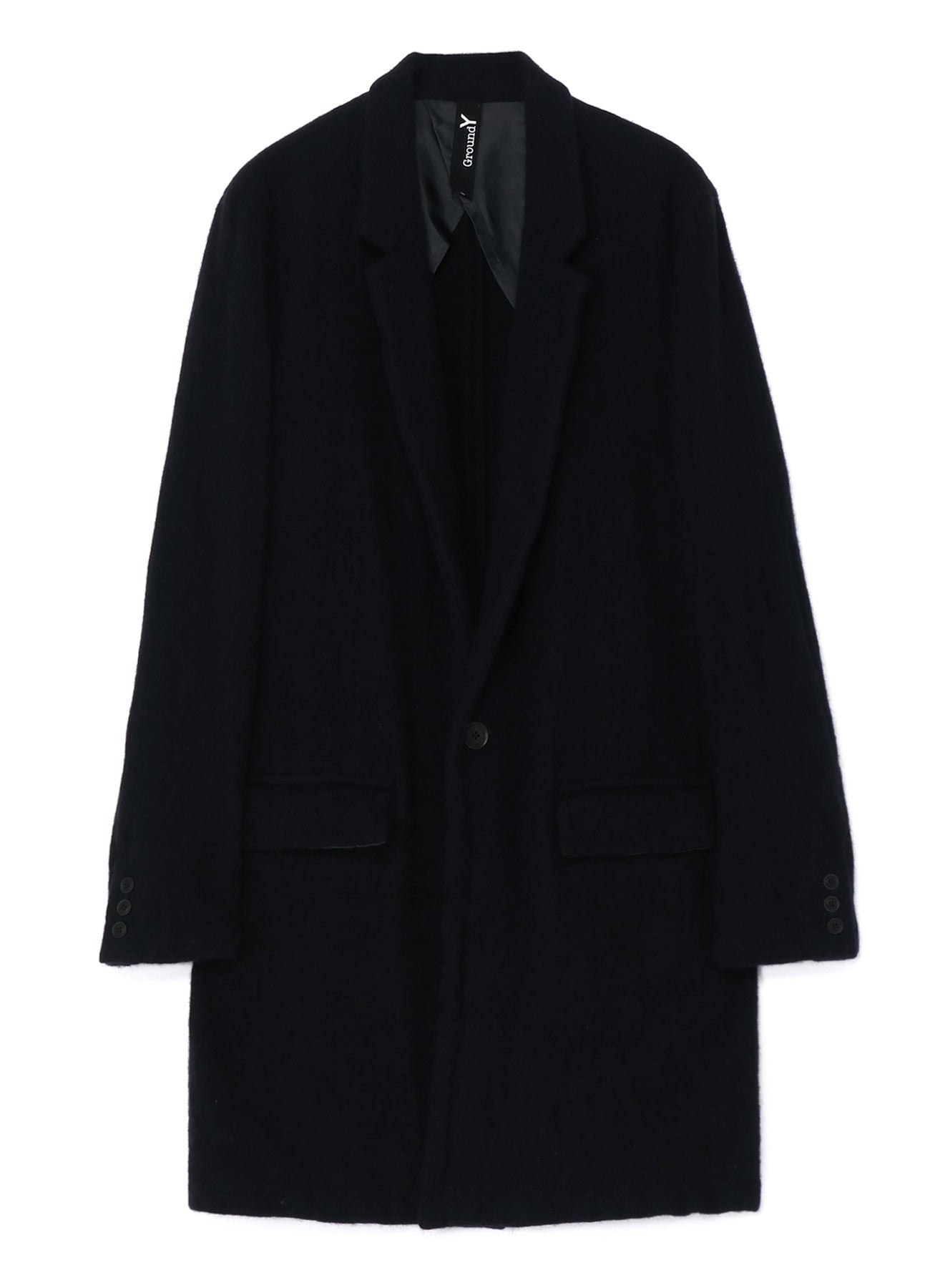 FULLING WOOL SERGE 1 BUTTON LONG JACKET