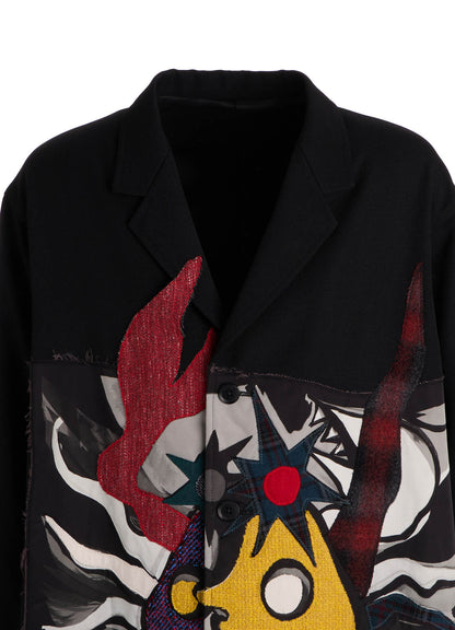 Ground Y×Taro Okamoto Mixed-Media Composition Jacket ”Seaside”