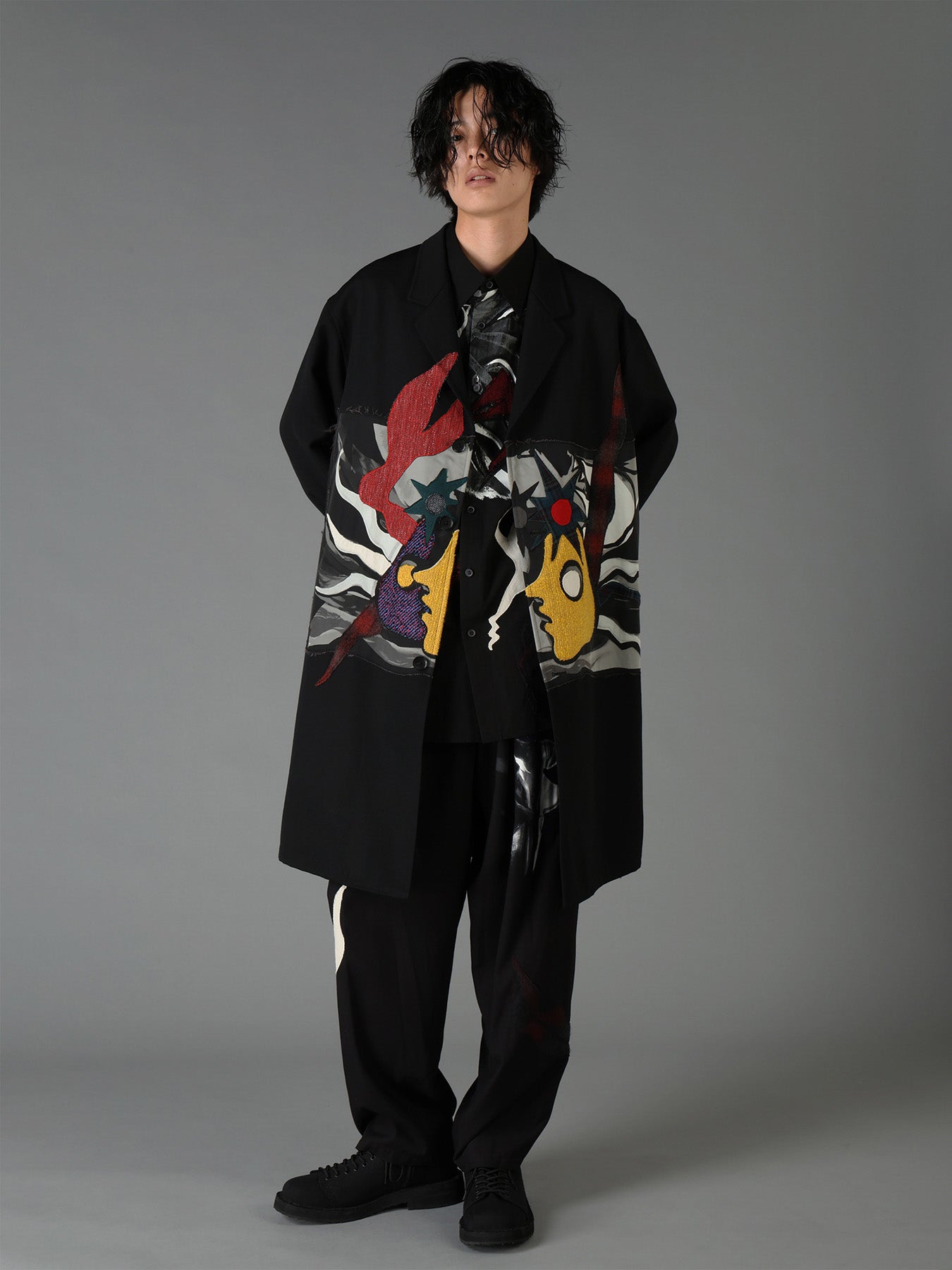 Ground Y×Taro Okamoto Mixed-Media Composition Jacket ”Seaside