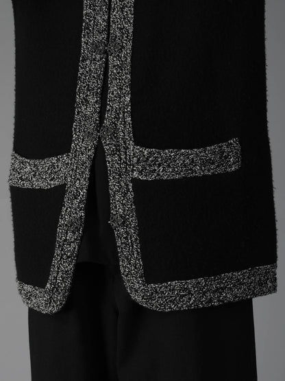 5G JERSEY CABLE KNIT NORWAY HOOK CARDIGAN