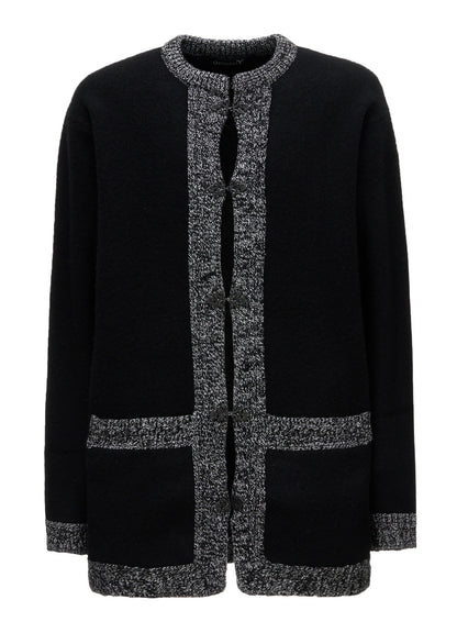 5G JERSEY CABLE KNIT NORWAY HOOK CARDIGAN