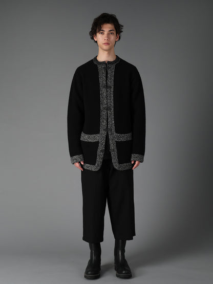 5G JERSEY CABLE KNIT NORWAY HOOK CARDIGAN