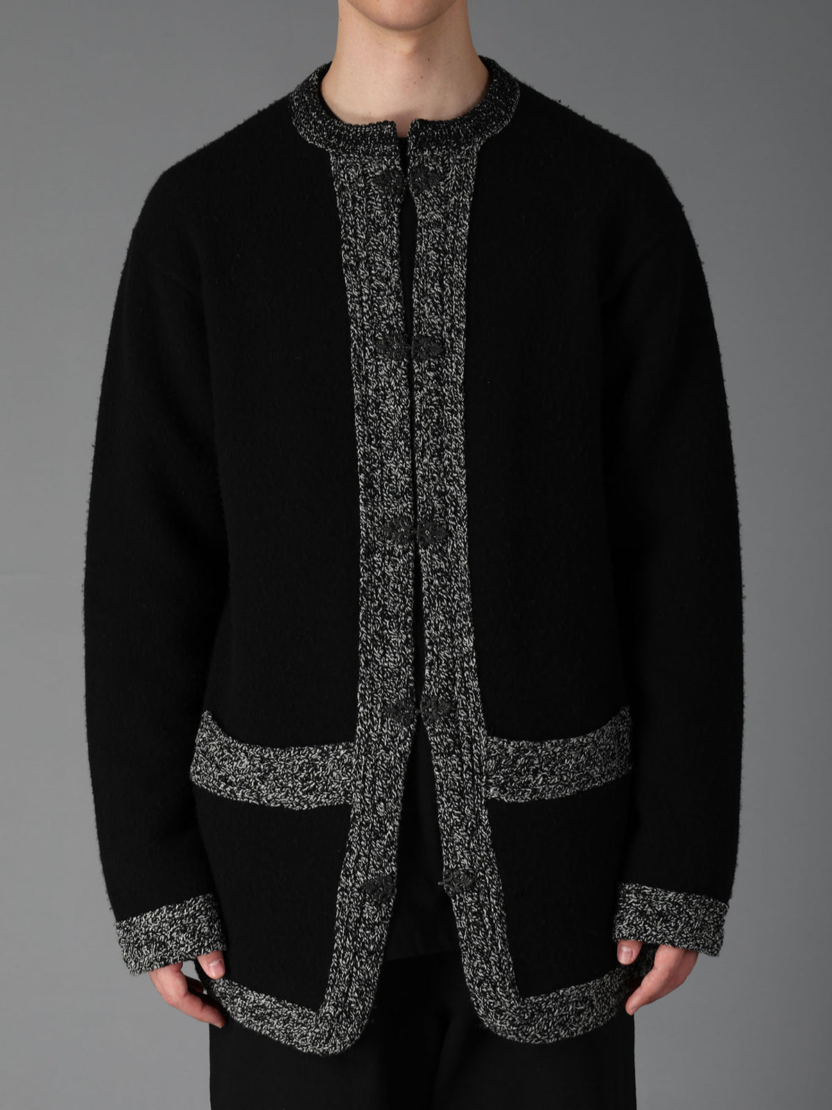 5G JERSEY CABLE KNIT NORWAY HOOK CARDIGAN
