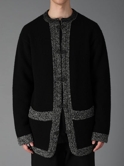 5G JERSEY CABLE KNIT NORWAY HOOK CARDIGAN