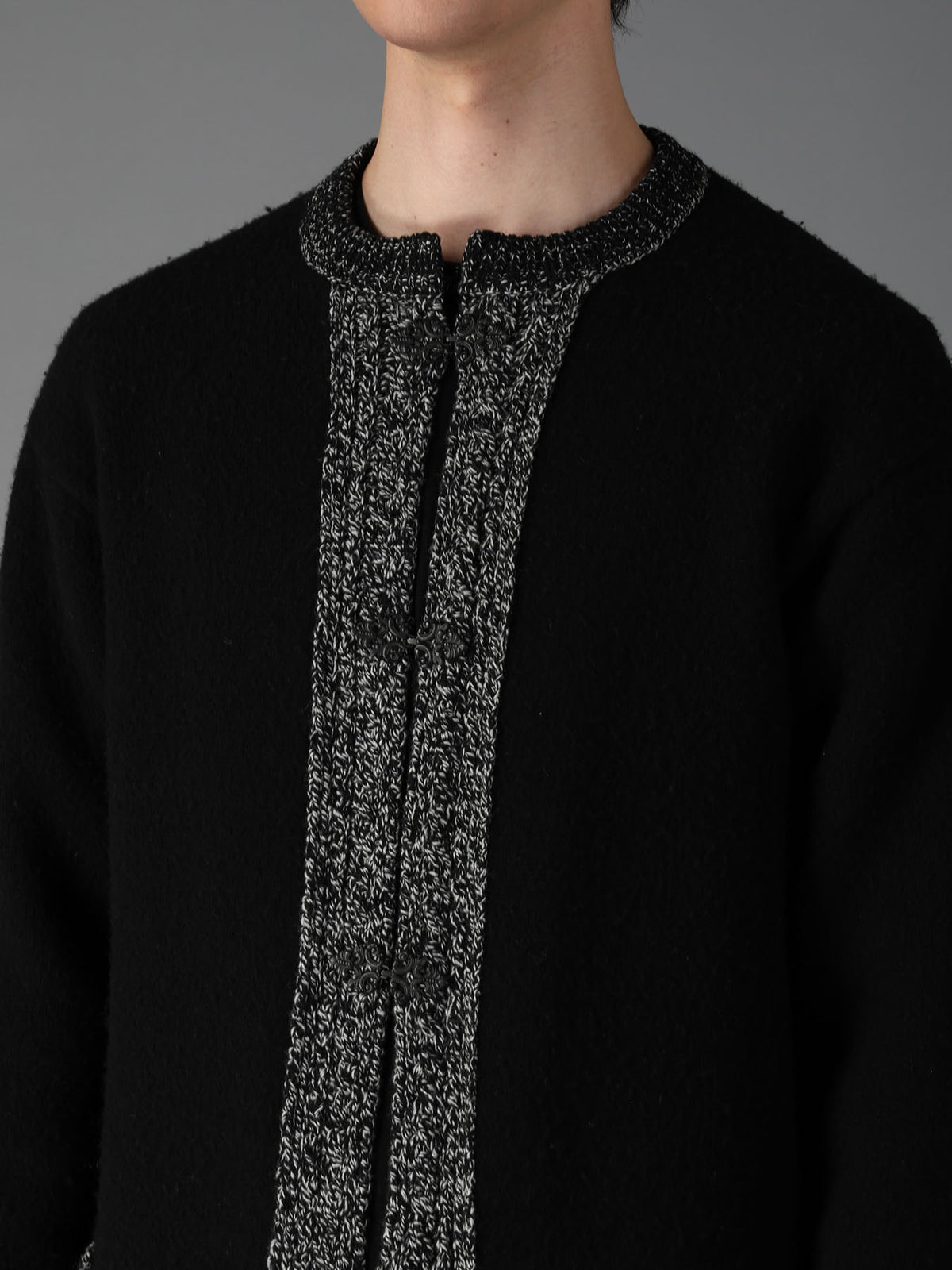 5G JERSEY CABLE KNIT NORWAY HOOK CARDIGAN