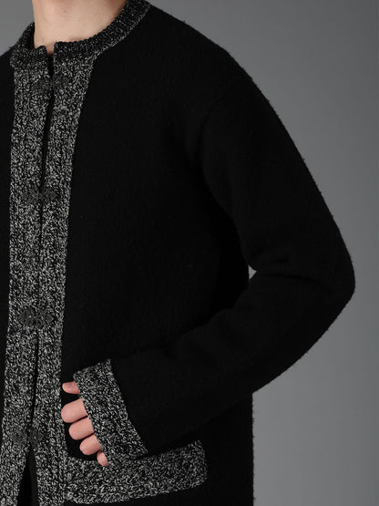 5G JERSEY CABLE KNIT NORWAY HOOK CARDIGAN