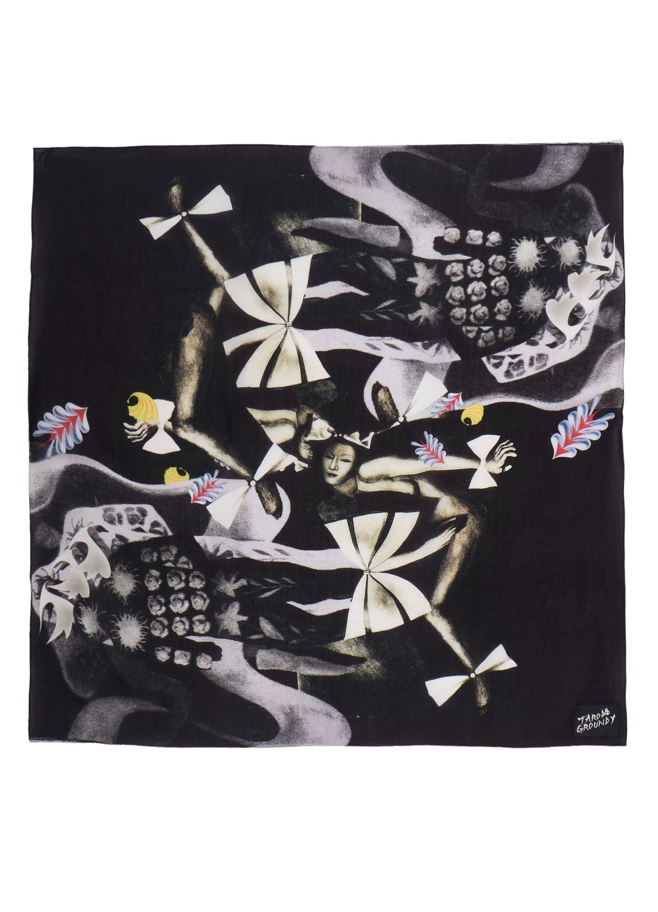 y.okamoto  版画 Ground Y×Taro Okamoto Graphic-print scarf Collage Type:A – THE