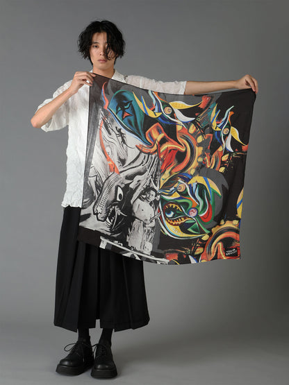 Ground Y×Taro Okamoto Graphic-print scarf Collage Type:C