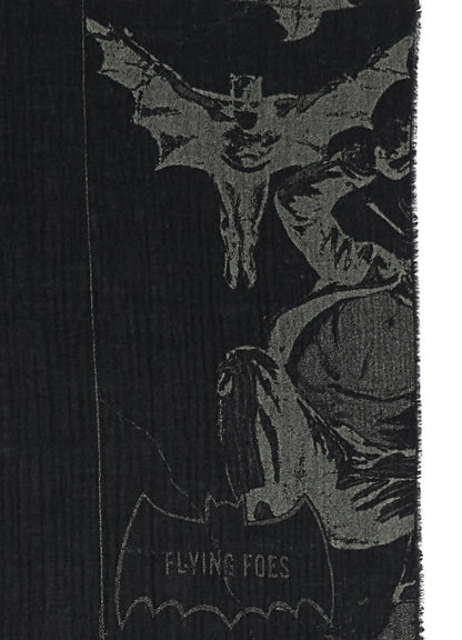 DC SUPER-VILLAINS COLLAGE PRINT WOOL STOLE