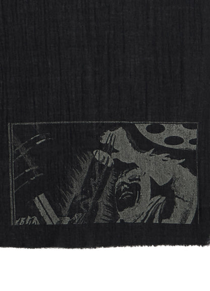 DC SUPER-VILLAINS COLLAGE PRINT WOOL STOLE
