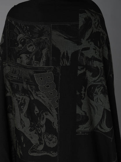 DC SUPER-VILLAINS COLLAGE PRINT WOOL STOLE