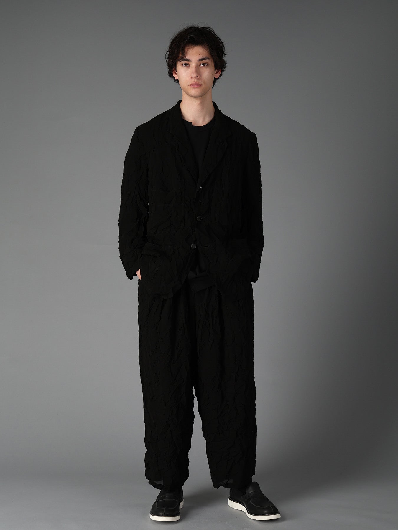 パンツ YOHJI YAMAMOTO NOIR 12SS Black Trousers BLACK CHIFFON 12-TUCK PANTS – THE SHOP YOHJI YAMAMOTO