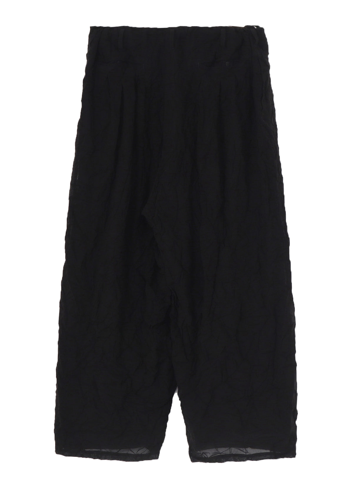 BLACK CHIFFON 12-TUCK PANTS