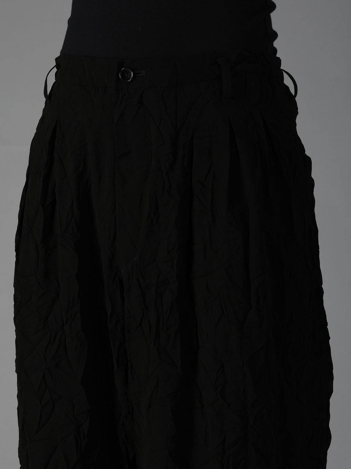 BLACK CHIFFON 12-TUCK PANTS