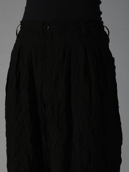 BLACK CHIFFON 12-TUCK PANTS