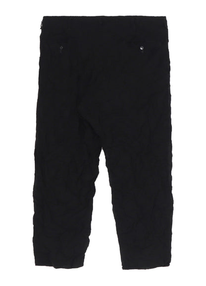BLACK CHIFFON ONE-TUCK PANTS
