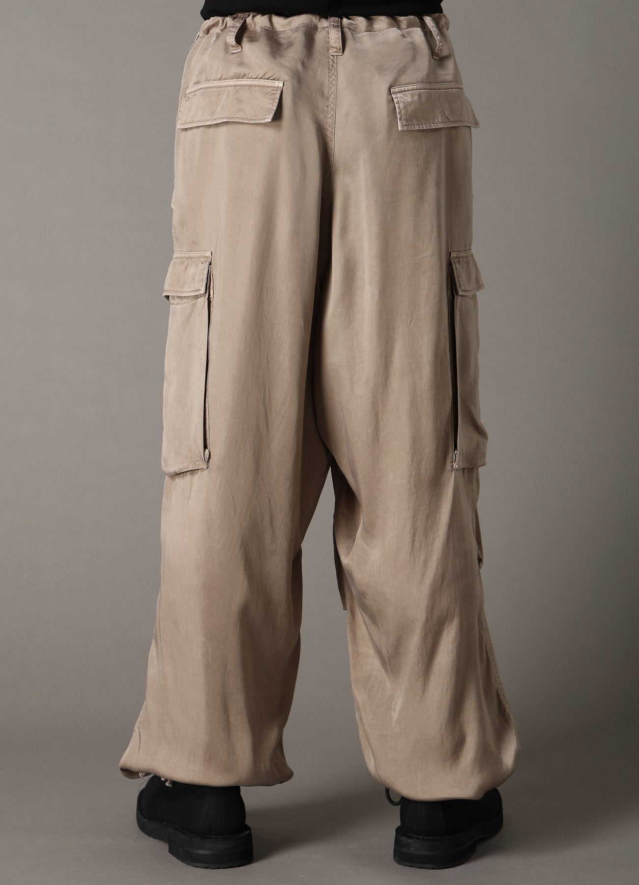 CUPRO FIBRIL TWILL HEM RIB PANTS