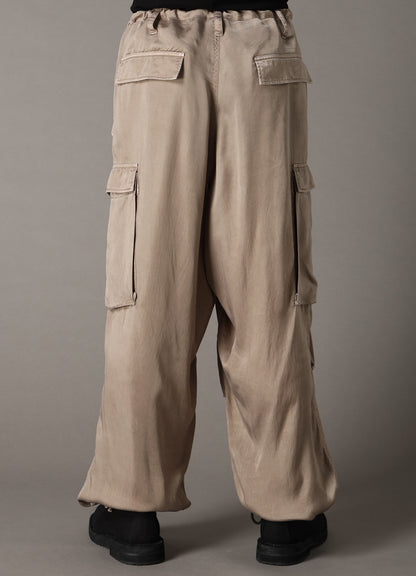 CUPRO FIBRIL TWILL HEM RIB PANTS