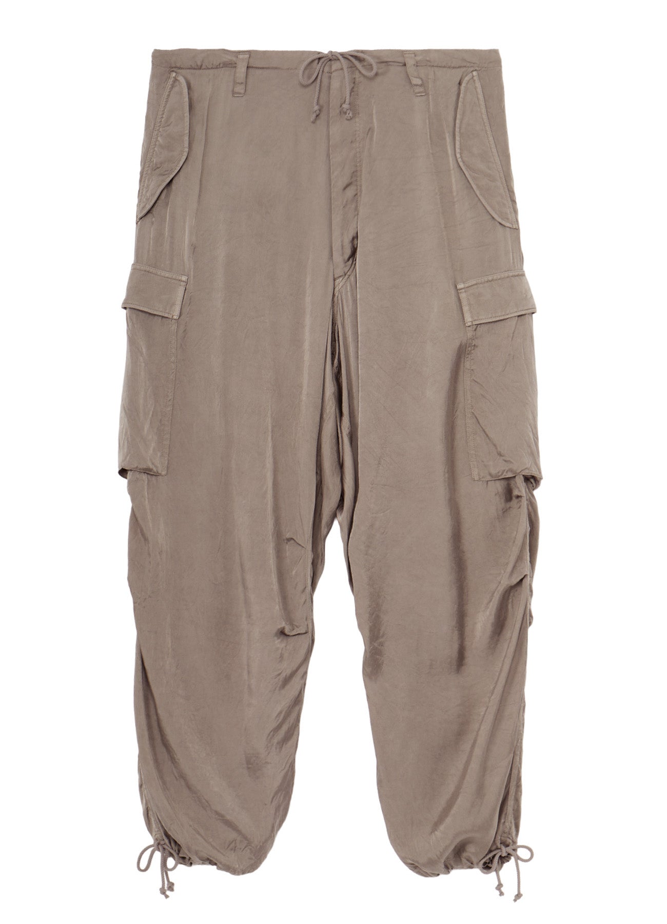 CUPRO FIBRIL TWILL HEM RIB PANTS