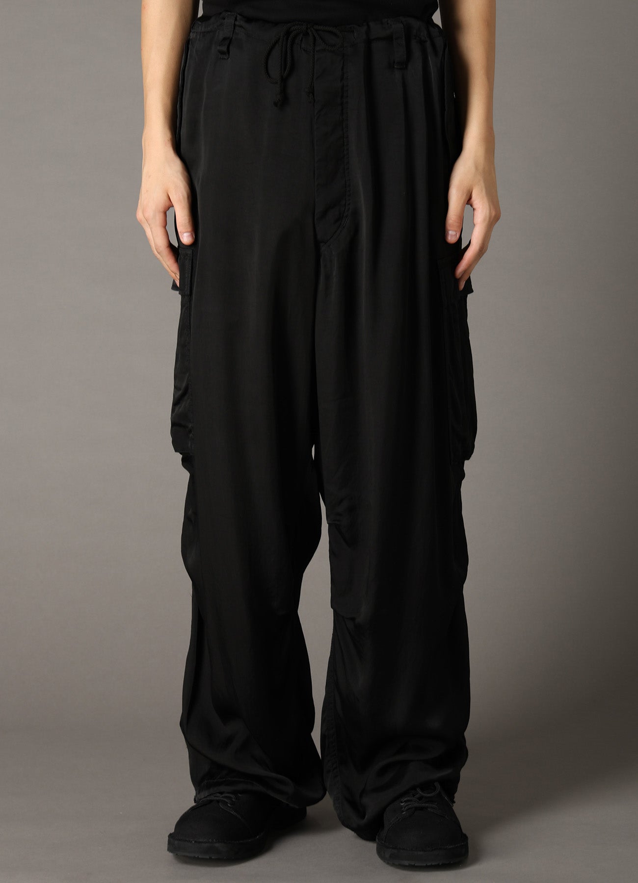 CUPRO FIBRIL TWILL HEM RIB PANTS