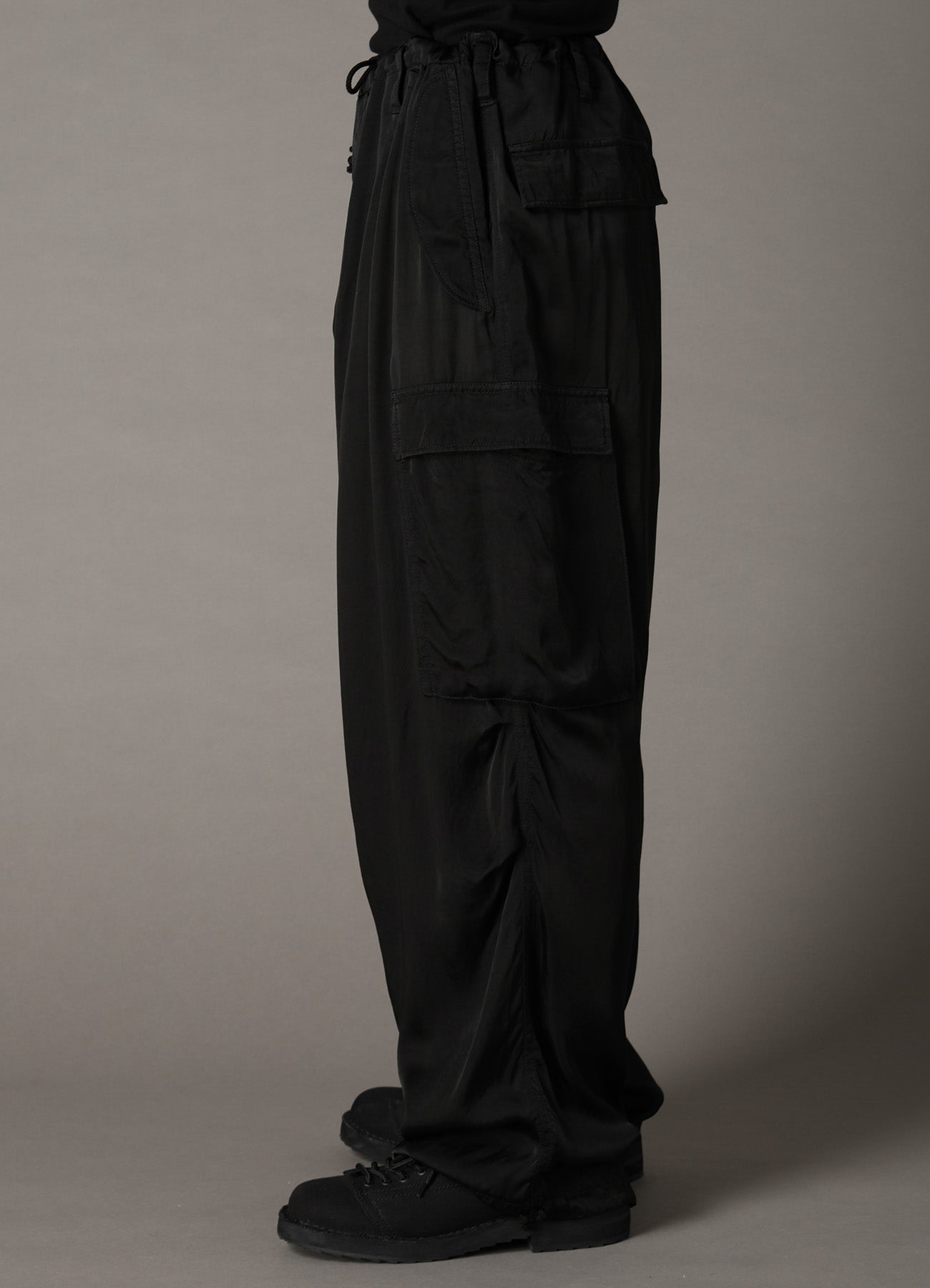 CUPRO FIBRIL TWILL HEM RIB PANTS