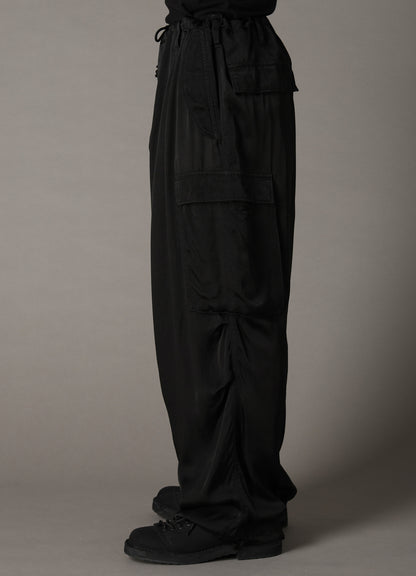 CUPRO FIBRIL TWILL HEM RIB PANTS