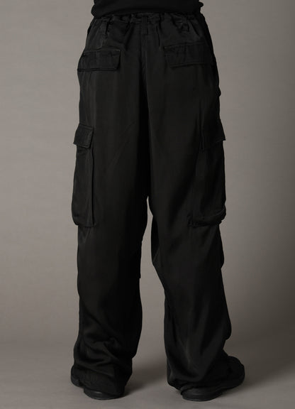 CUPRO FIBRIL TWILL HEM RIB PANTS