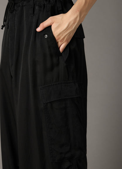 CUPRO FIBRIL TWILL HEM RIB PANTS