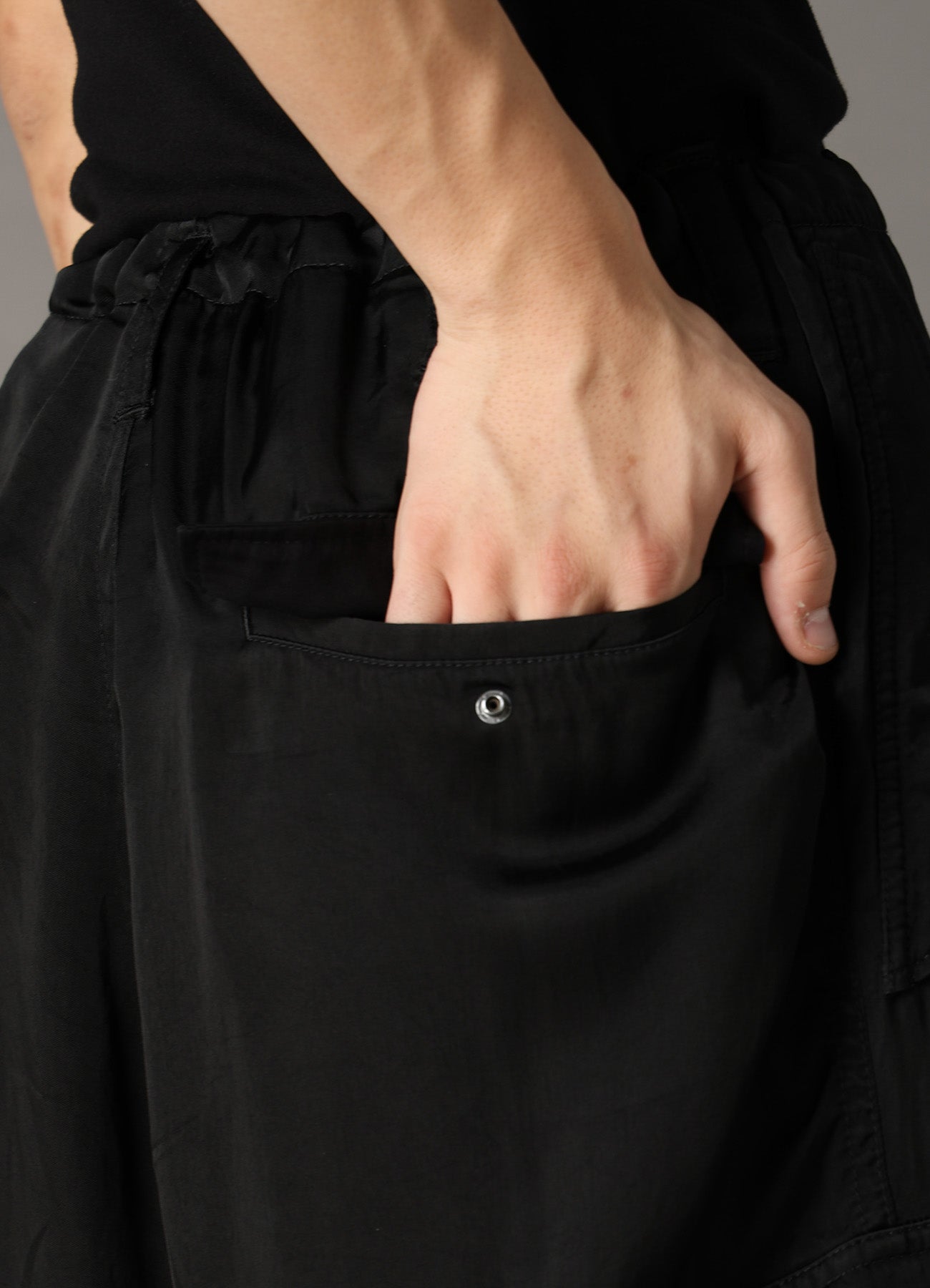 CUPRO FIBRIL TWILL HEM RIB PANTS