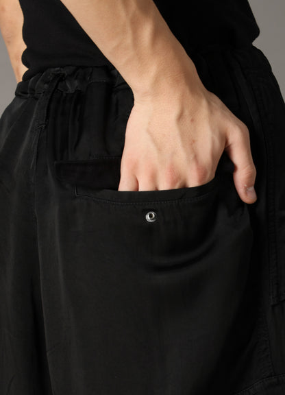 CUPRO FIBRIL TWILL HEM RIB PANTS