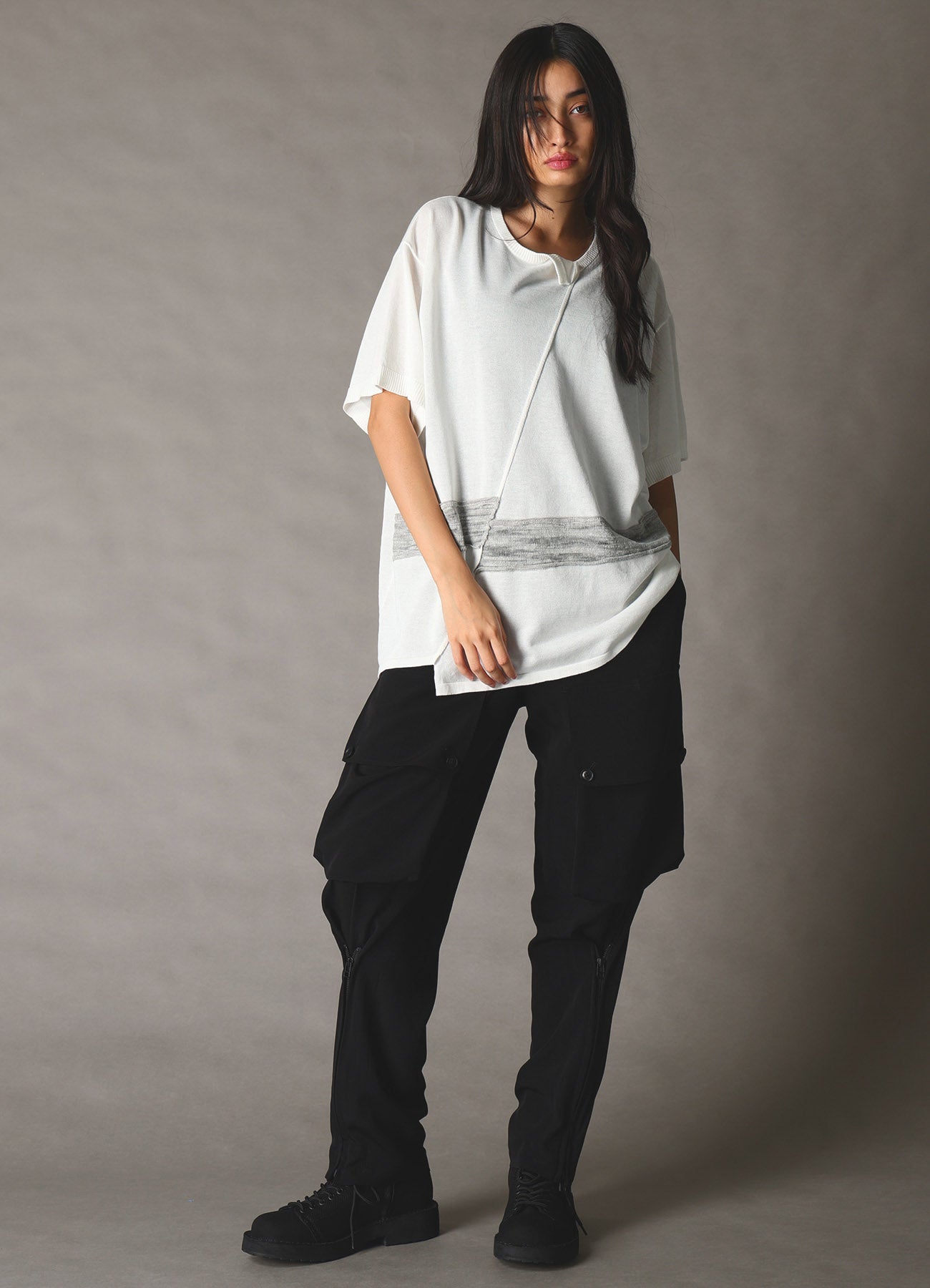 CREPE de CHINE ZIPPER JODHPURS CARGO PANTS