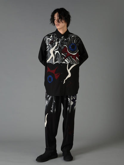 Ground Y×Taro Okamoto Mixed-Media Composition Pants”Black Face”