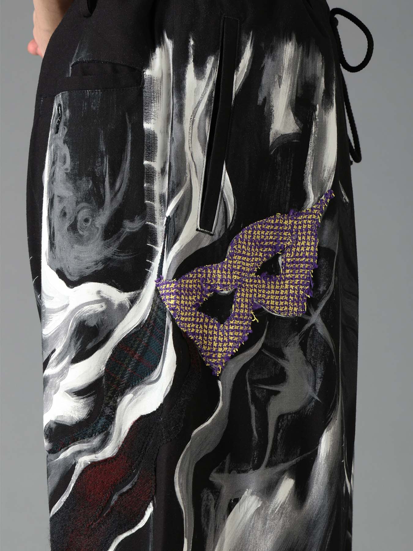 Ground Y×Taro Okamoto Mixed-Media Composition Pants”Black Face”