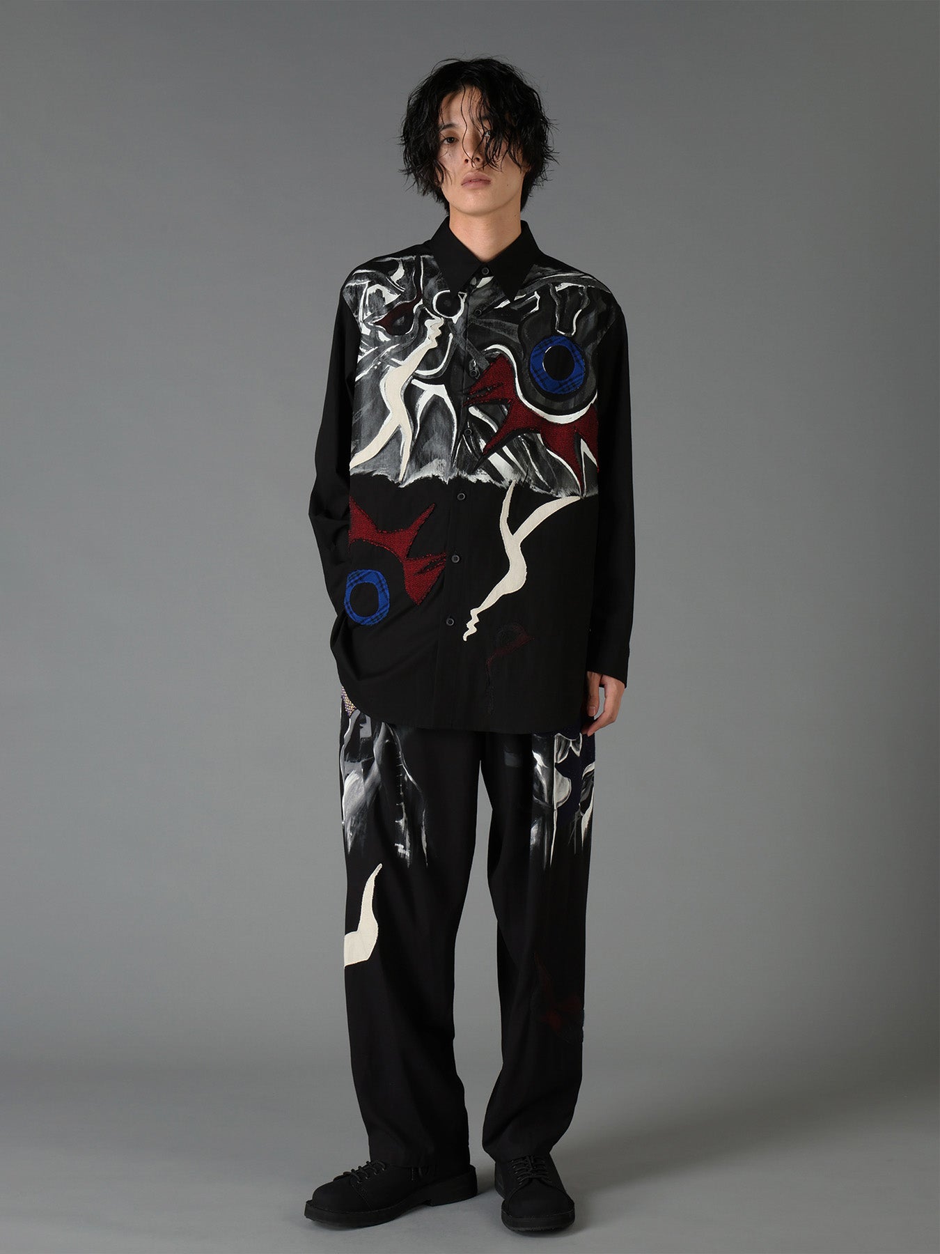Ground Y×Taro Okamoto Mixed-Media Composition Pants”Black Face”