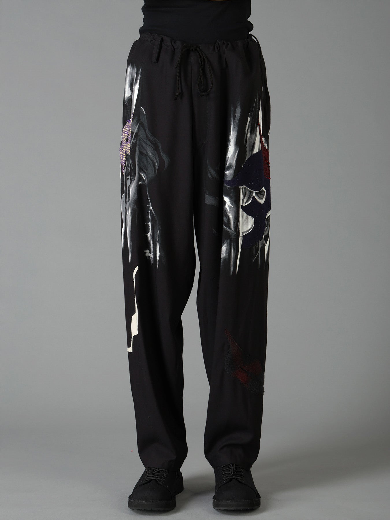 Ground Y×Taro Okamoto Mixed-Media Composition Pants”Black Face”