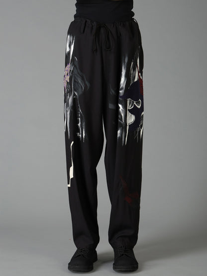 Ground Y×Taro Okamoto Mixed-Media Composition Pants”Black Face”