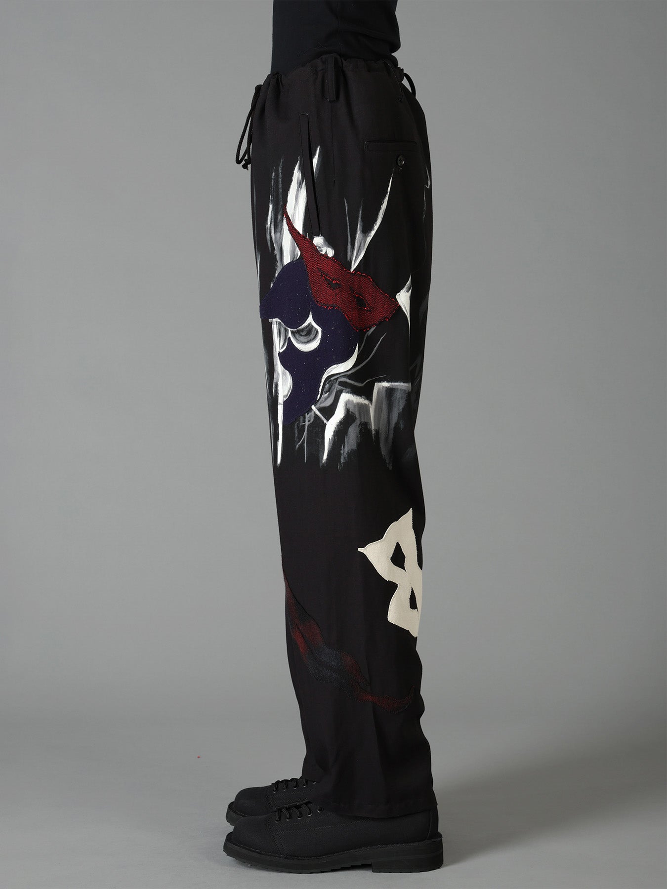 Ground Y×Taro Okamoto Mixed-Media Composition Pants”Black Face”
