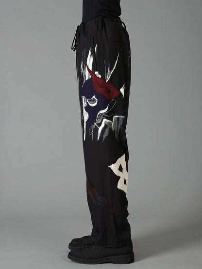 Ground Y×Taro Okamoto Mixed-Media Composition Pants”Black Face”
