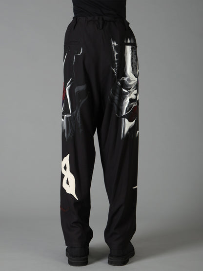 Ground Y×Taro Okamoto Mixed-Media Composition Pants”Black Face”