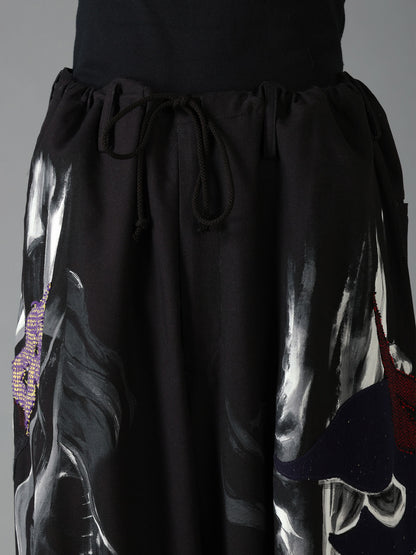 Ground Y×Taro Okamoto Mixed-Media Composition Pants”Black Face”