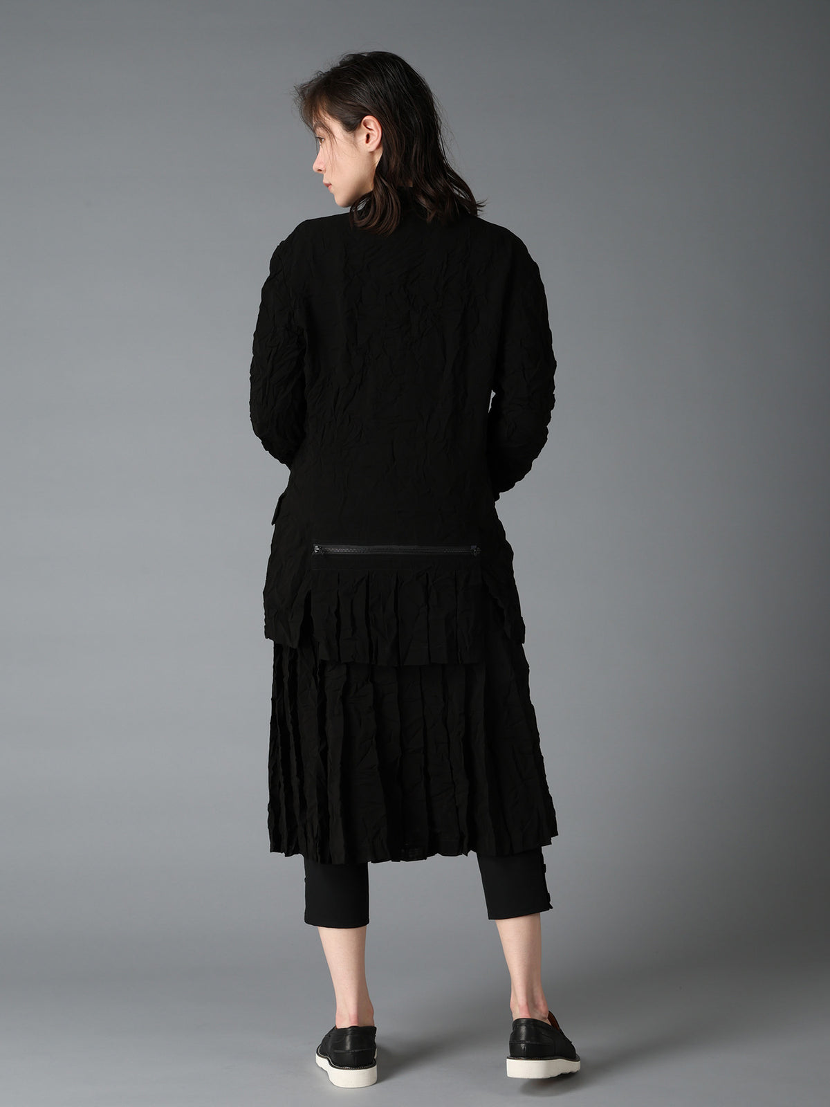 BLACK CHIFFON WRAP SKIRT