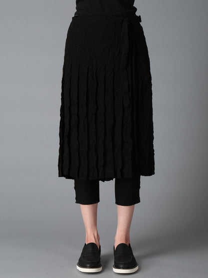 BLACK CHIFFON WRAP SKIRT