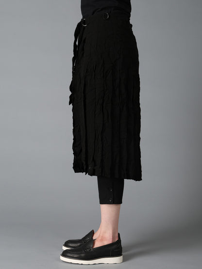 BLACK CHIFFON WRAP SKIRT