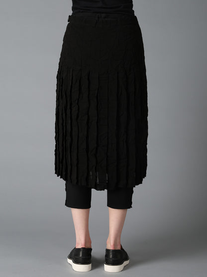 BLACK CHIFFON WRAP SKIRT