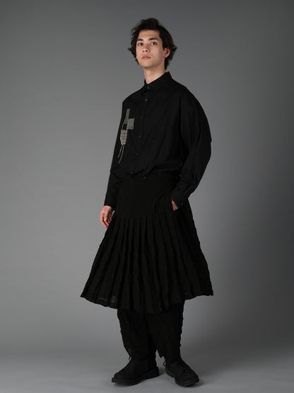 BLACK CHIFFON WRAP SKIRT