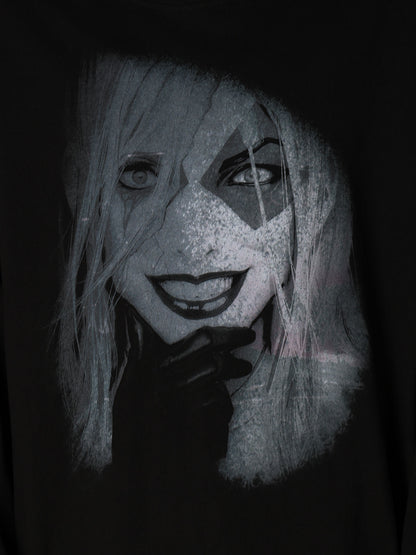DC SUPER-VILLAINS "HARLEY QUINN" GRAPHIC LONG T-SHIRT