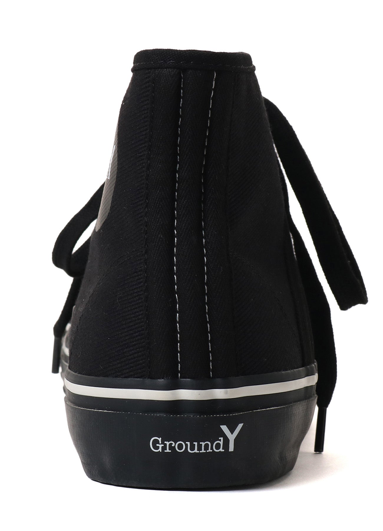 COTTON CANVAS HIGH-TOP SNEAKERS -BLACK