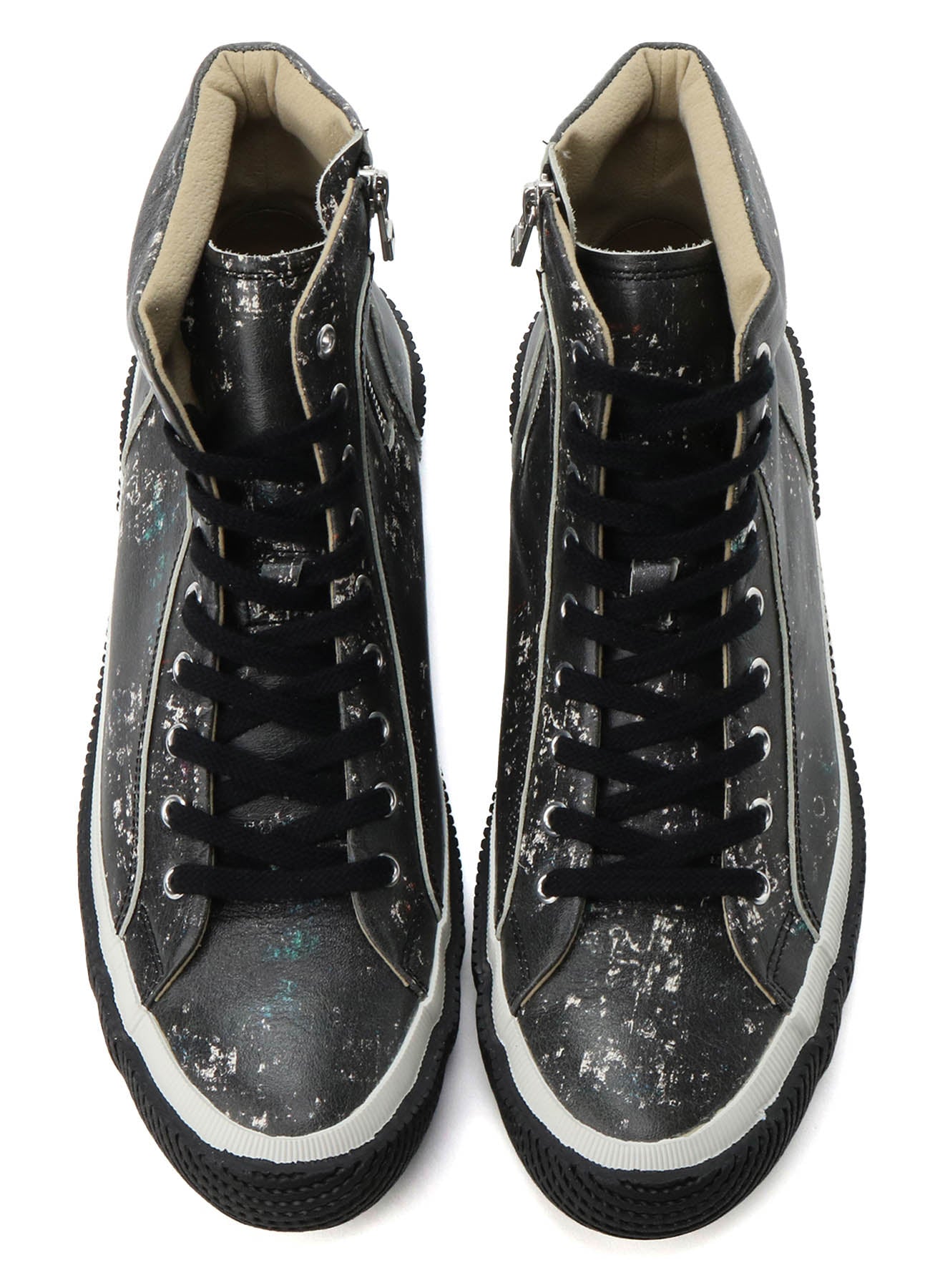 LEATHER SMOOTH HIGH-TOP SNEAKERS